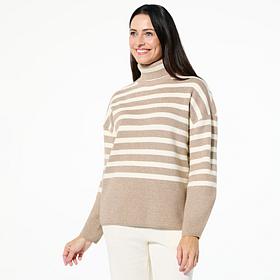 WynneLayers SoftKNIT Striped Turtleneck Sweater