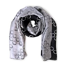 Youzey Circle Print Faux Silk Scarf
