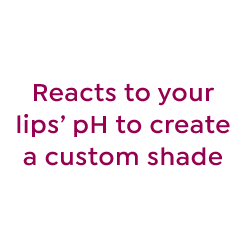 Reacts to your lips' pH to create a custom shade