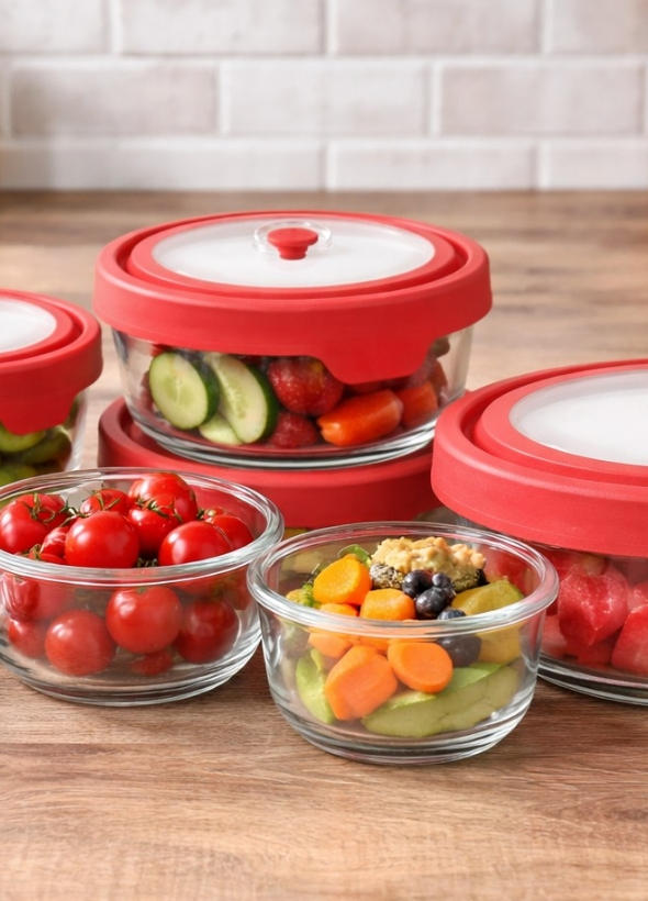 Glass food storage containers