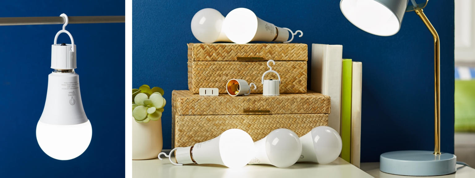 (HSN) Living Glow Rechargeable LED Bulbs 6-pack with Accessories