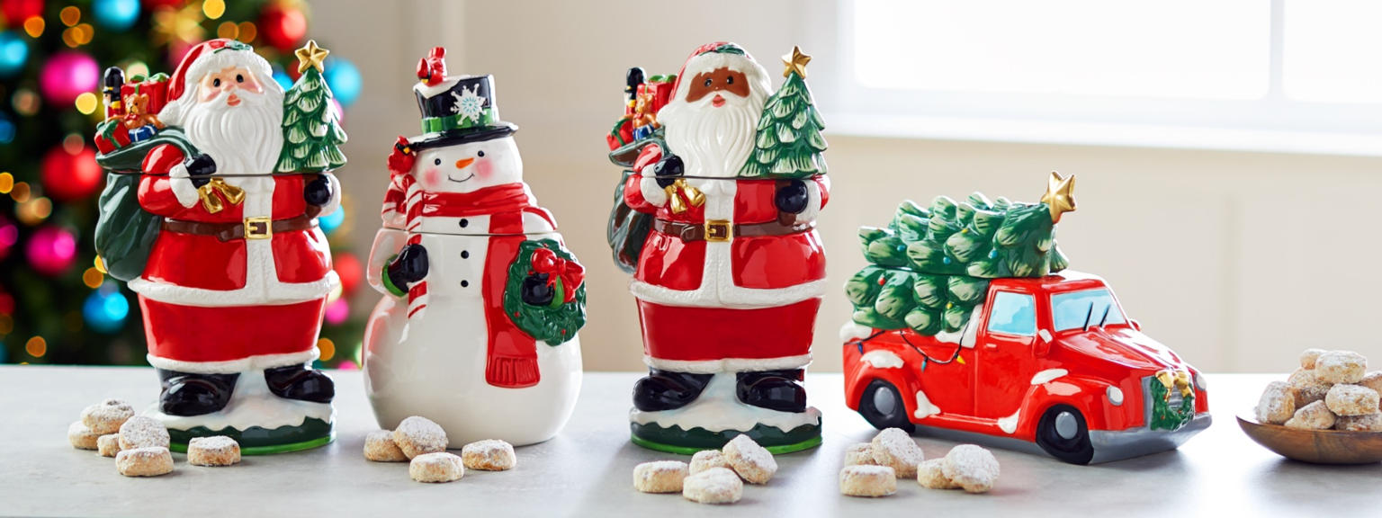 (HSN) David's Cookies Holiday Cookie Jar with 1 lb. Pecan Meltaways