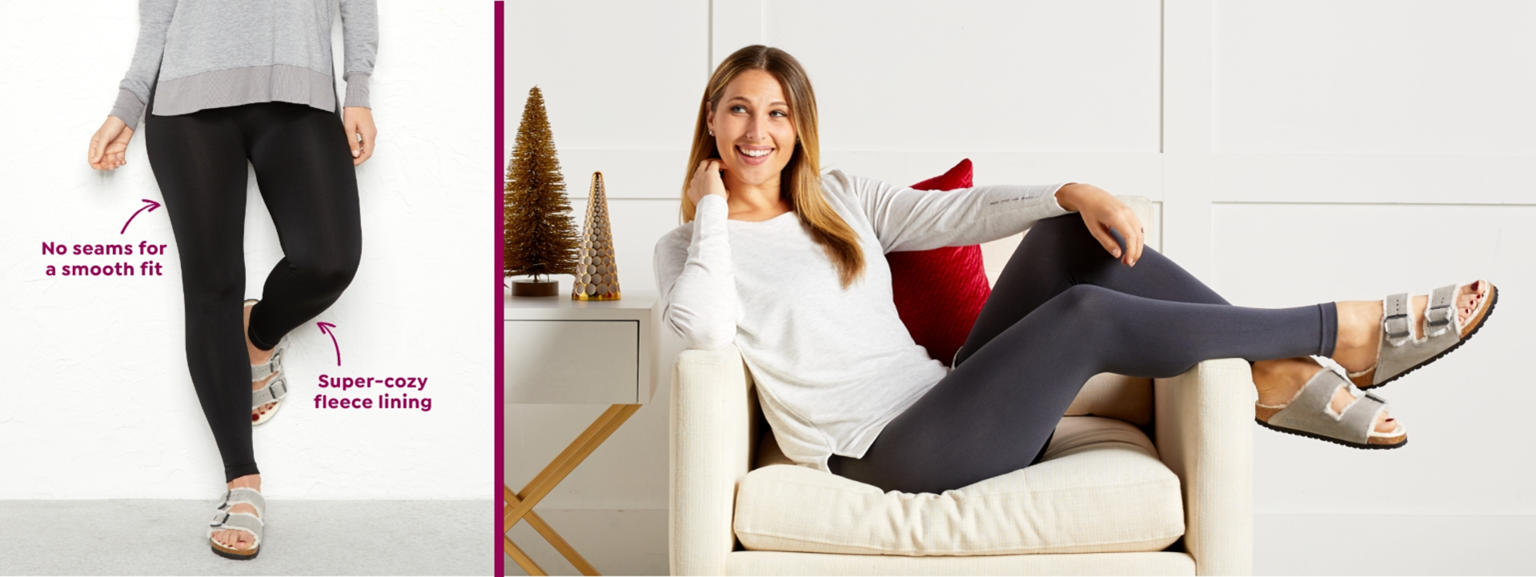 (HSN) HUE 2pack FleeceLined Legging